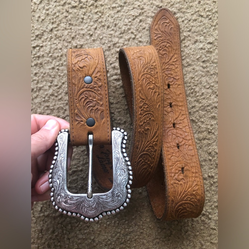 Tony Lama LAYLA USA Belt Size 32 Brown Leather  C50739 Cowboy Western